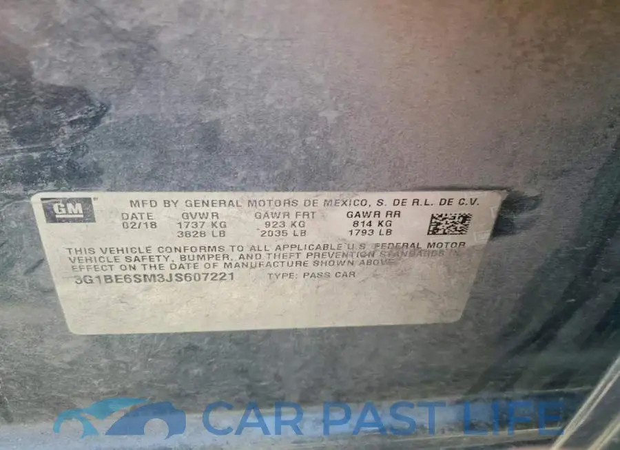 3G1BE6SM3JS607221# 13