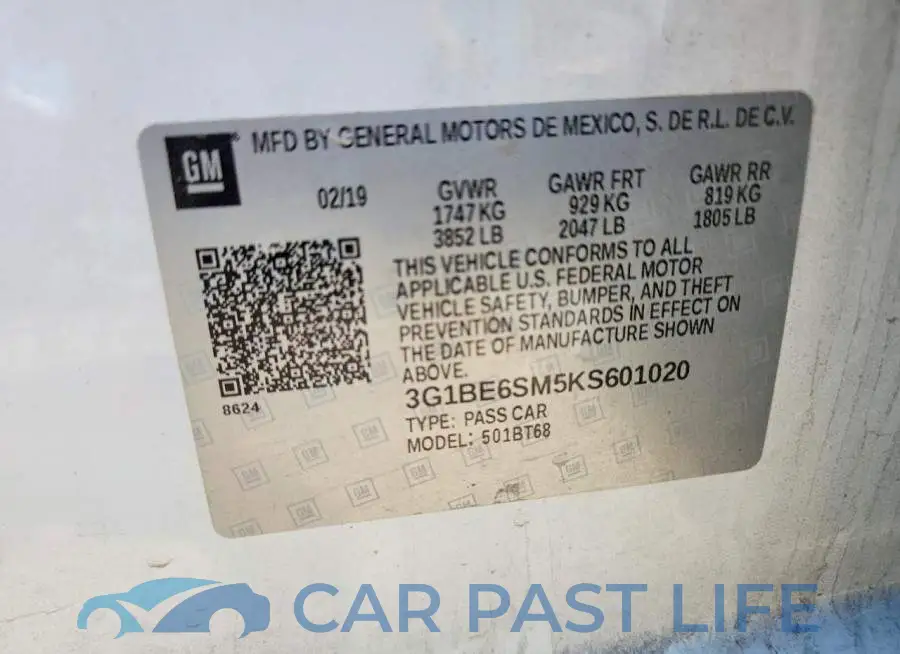 3G1BE6SM5KS601020# 13
