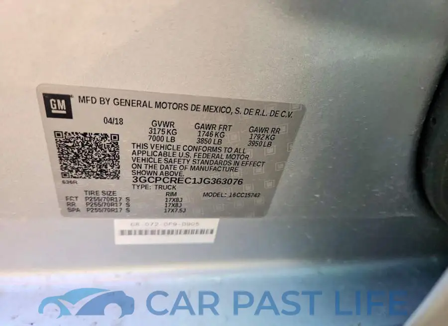 3GCPCREC1JG363076# 12