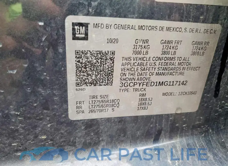3GCPYFED1MG117142# 12