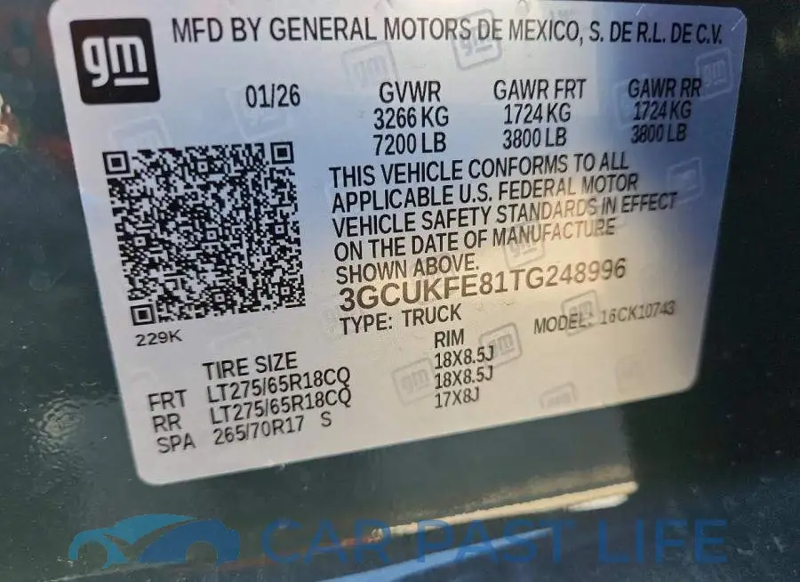 3GCUKFE81TG248996# 13