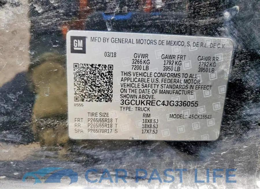 3GCUKREC4JG336055# 12