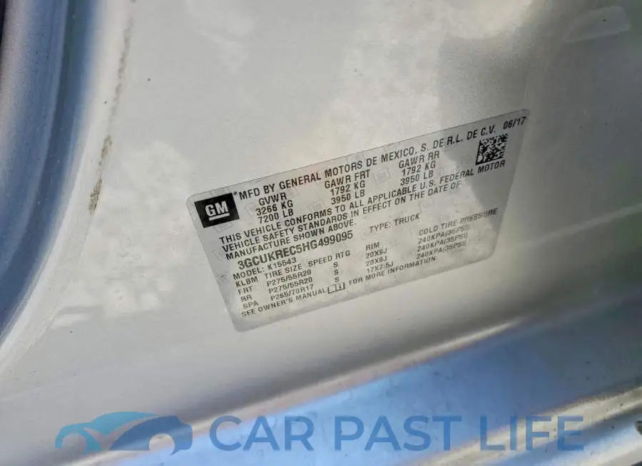 3GCUKREC5HG499095# 12