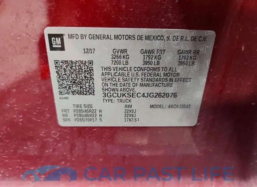 3GCUKSEC4JG262076# 12