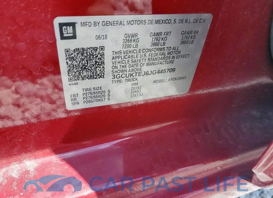 3GCUKTEJ6JG445709# 12