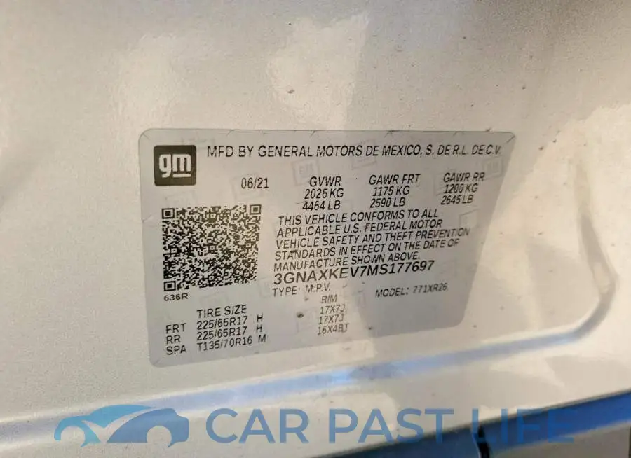 3GNAXKEV7MS177697# 13
