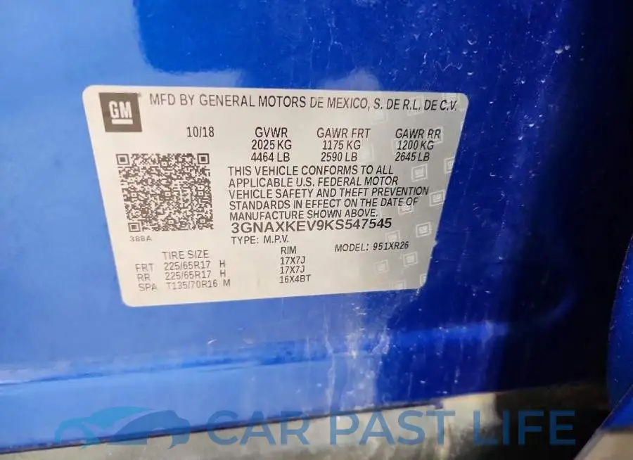 3GNAXKEV9KS547545# 13