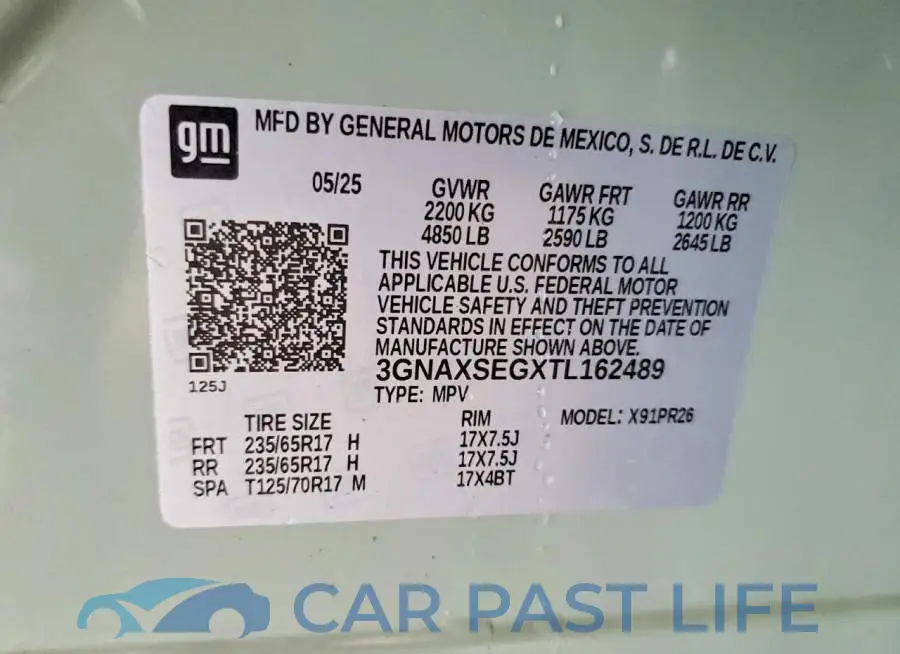 3GNAXSEGXTL162489# 13