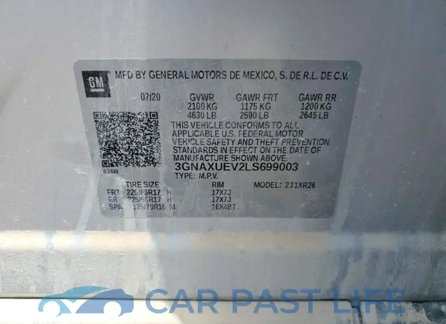 3GNAXUEV2LS699003# 13