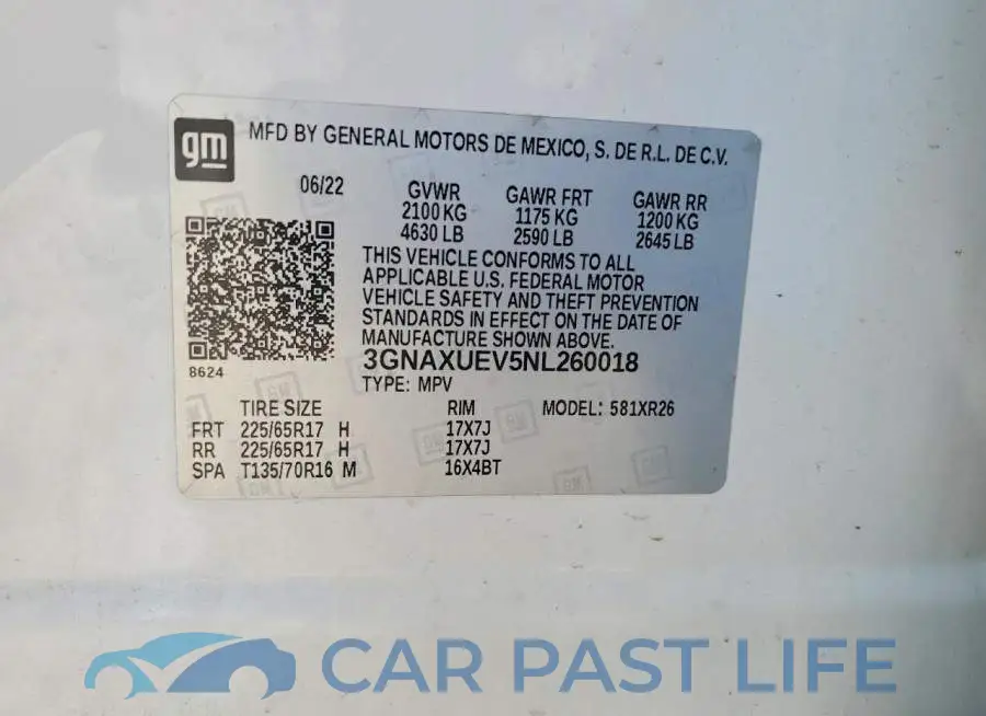 3GNAXUEV5NL260018# 12