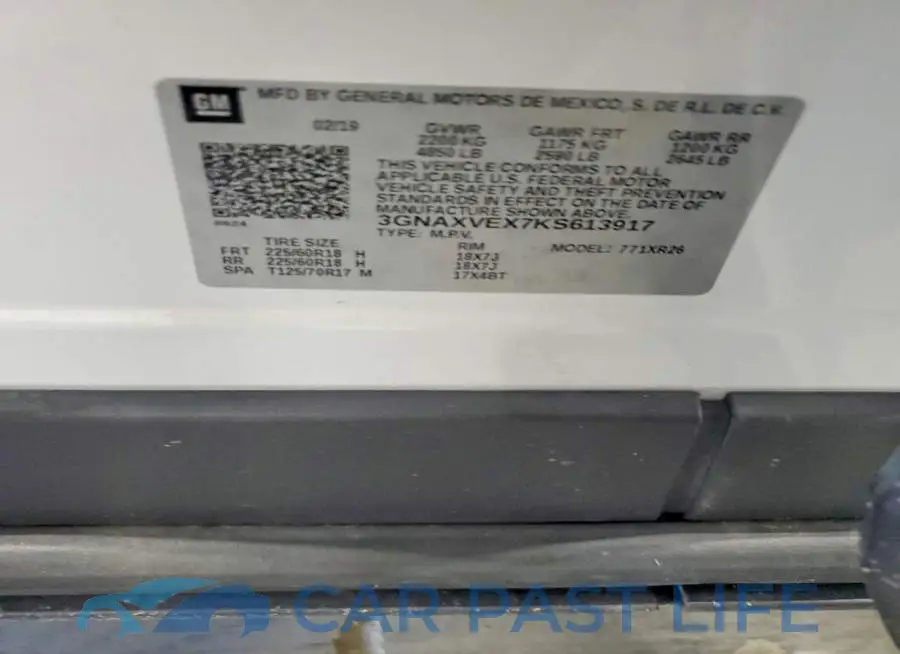 3GNAXVEX7KS613917# 14