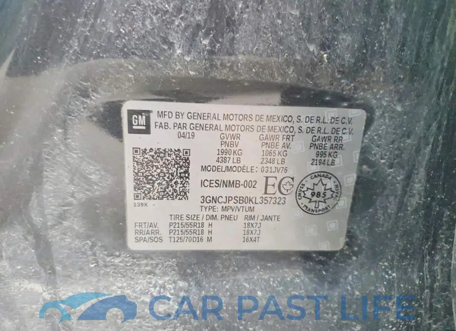 3GNCJPSB0KL357323# 13