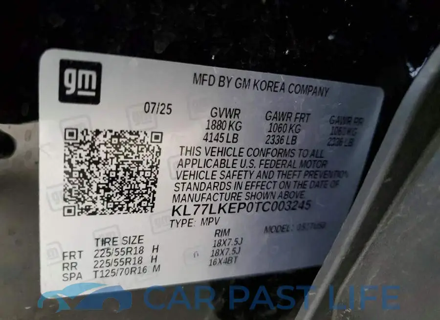 KL77LKEP0TC003245# 13