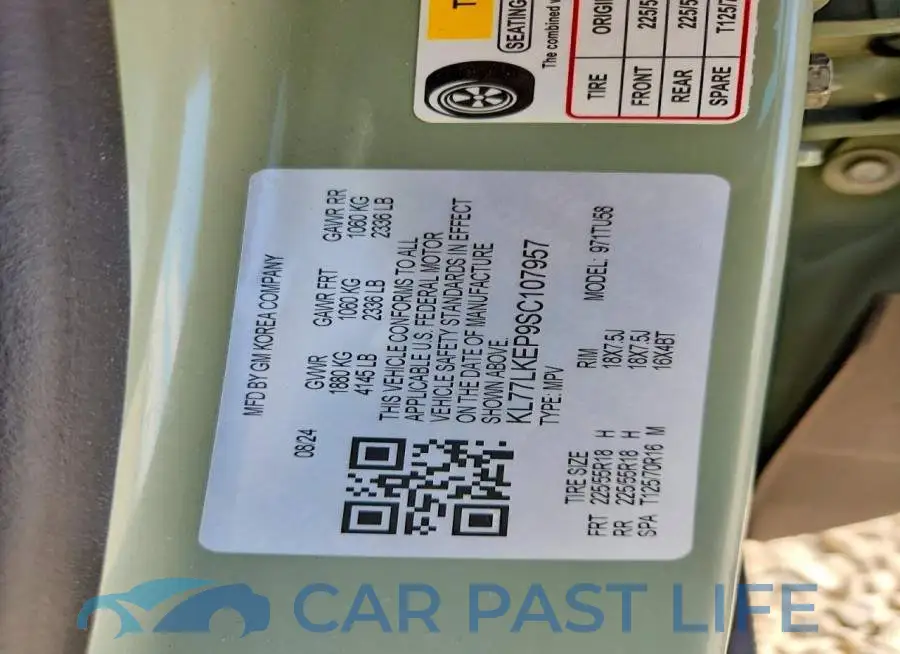 KL77LKEP9SC107957# 13