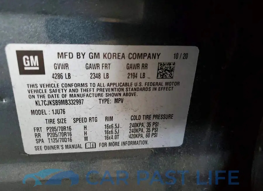 KL7CJKSB9MB332997# 12