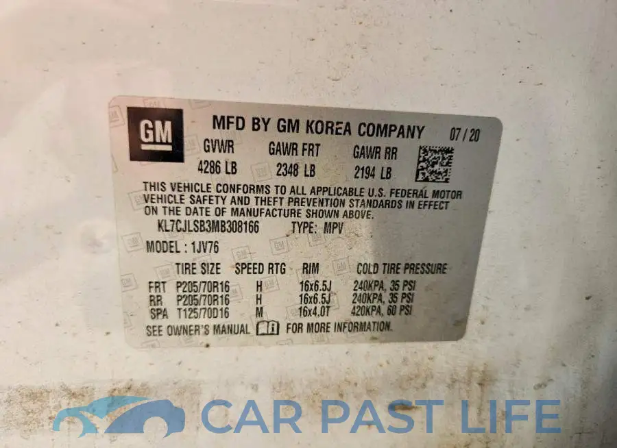 KL7CJLSB3MB308166# 13