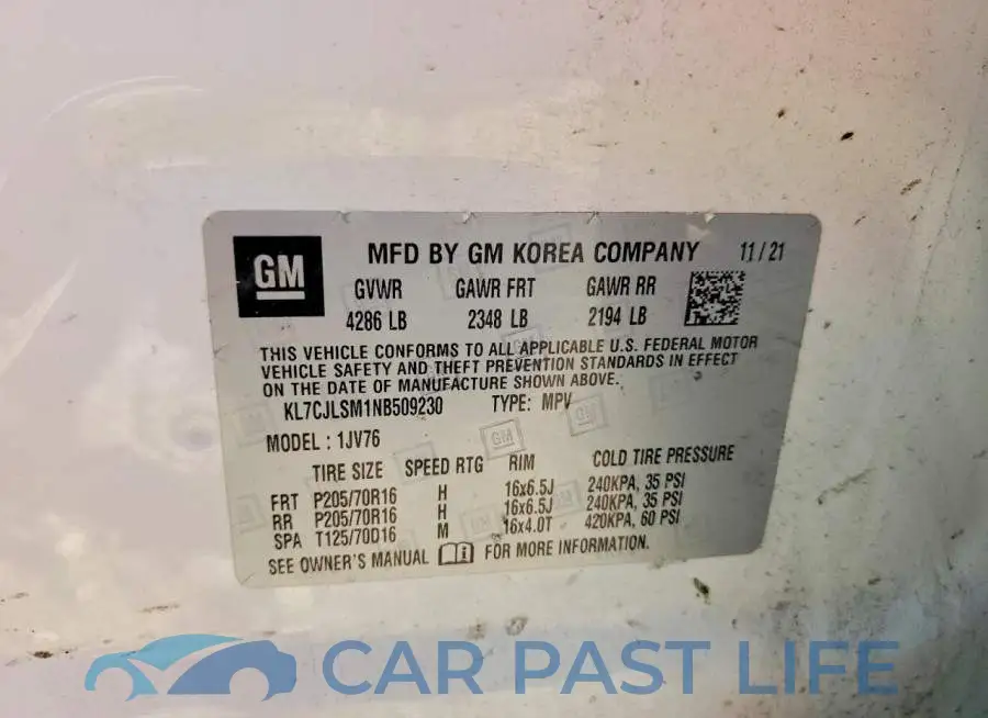 KL7CJLSM1NB509230# 13