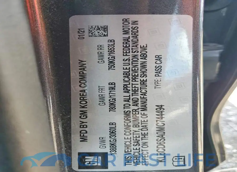 KL8CD6SA0MC744494# 12