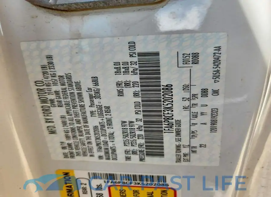 1FA6P8CF3K5202086# 13