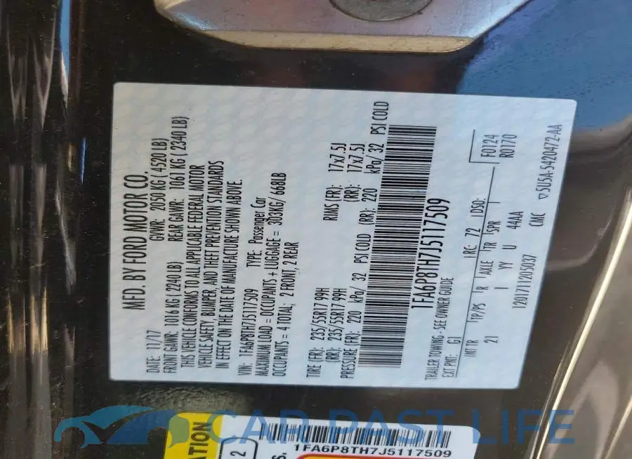 1FA6P8TH7J5117509# 12