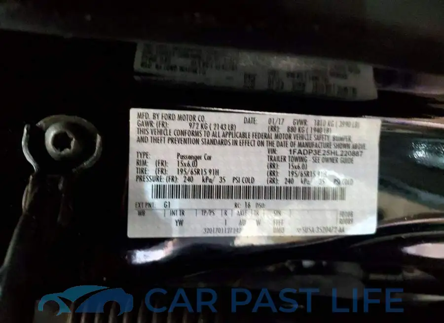 1FADP3E25HL220887# 12