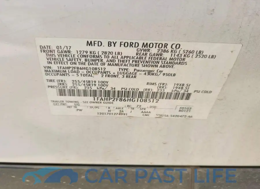 1FAHP2F86HG108512# 12