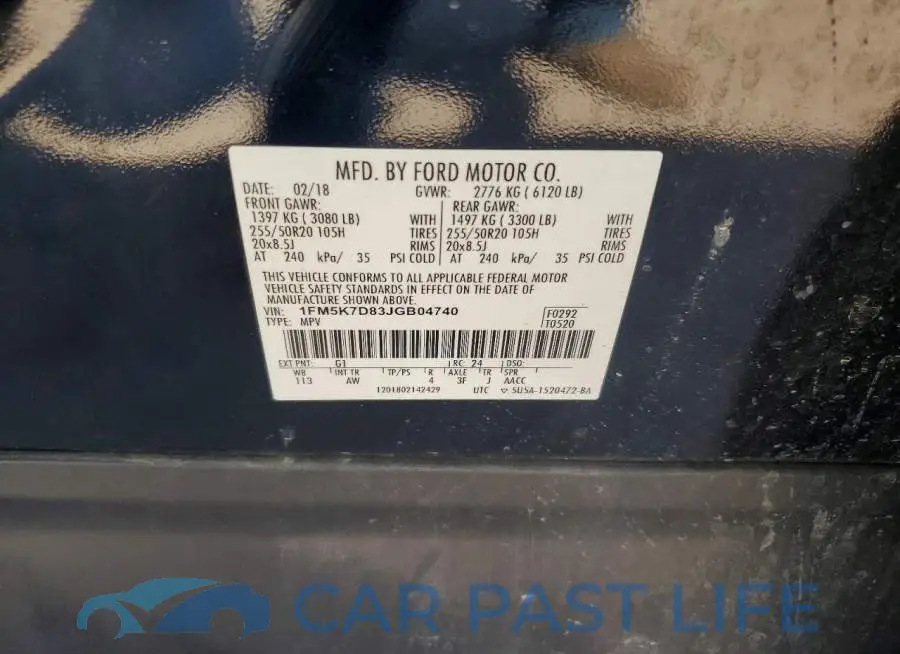 1FM5K7D83JGB04740# 13