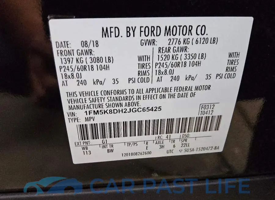 1FM5K8DH2JGC65425# 13