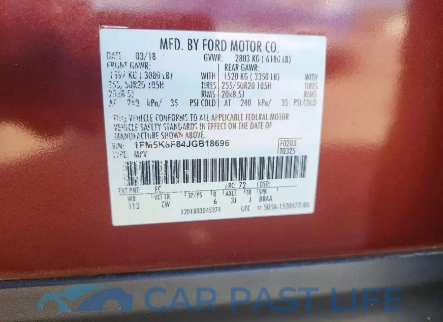 1FM5K8F84JGB18696# 13