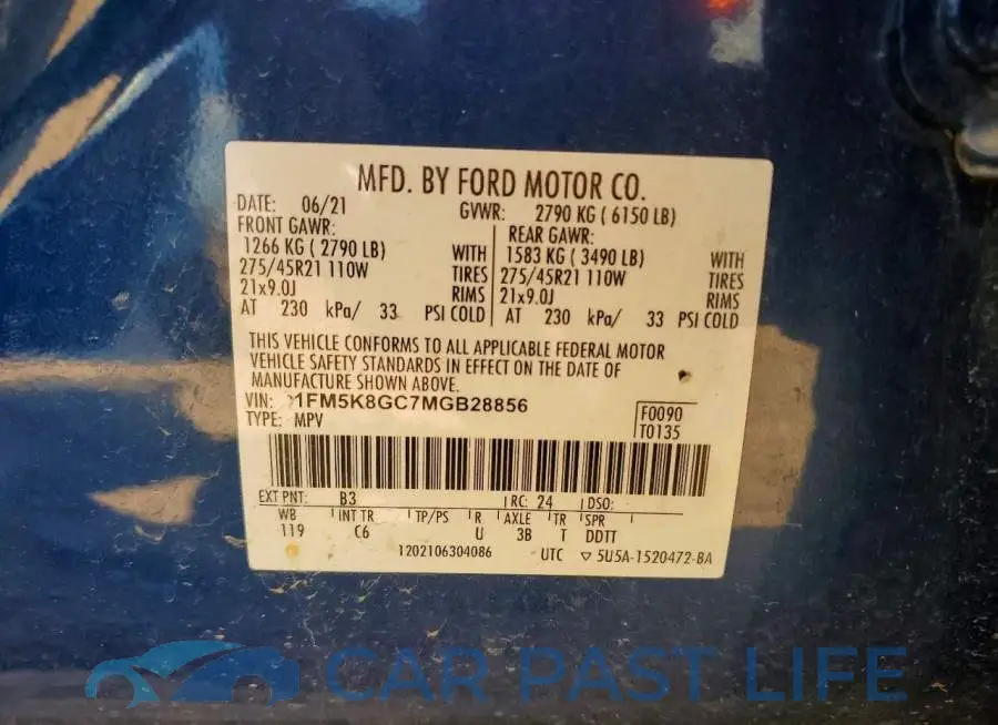 1FM5K8GC7MGB28856# 13
