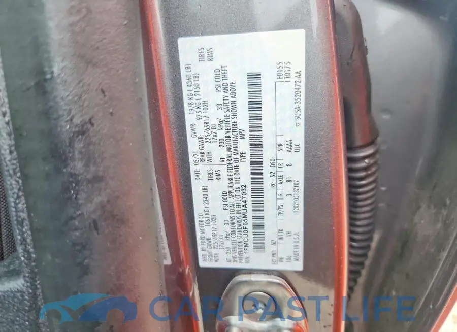 1FMCU0F65MUA47032# 12
