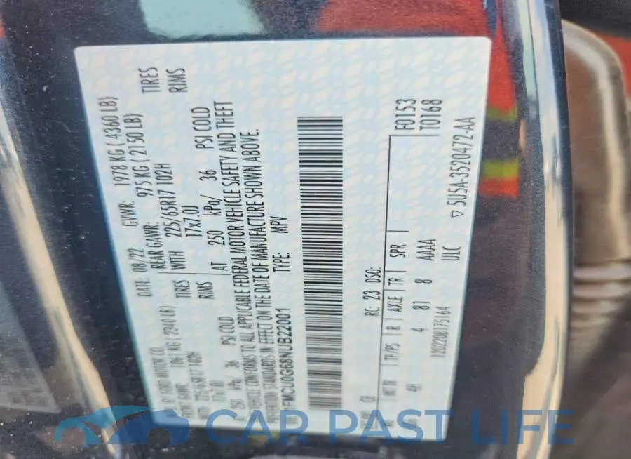 1FMCU0G68NUB22001# 14