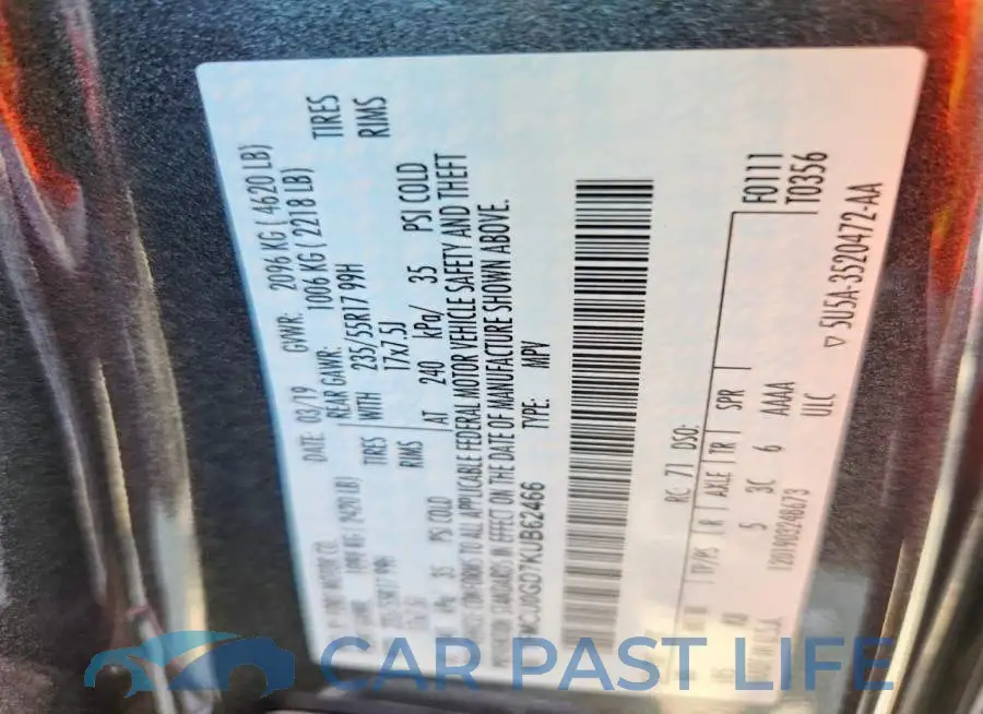 1FMCU0GD7KUB62466# 13