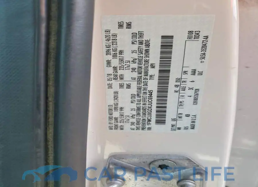 1FMCU0GDXJUC69445# 12