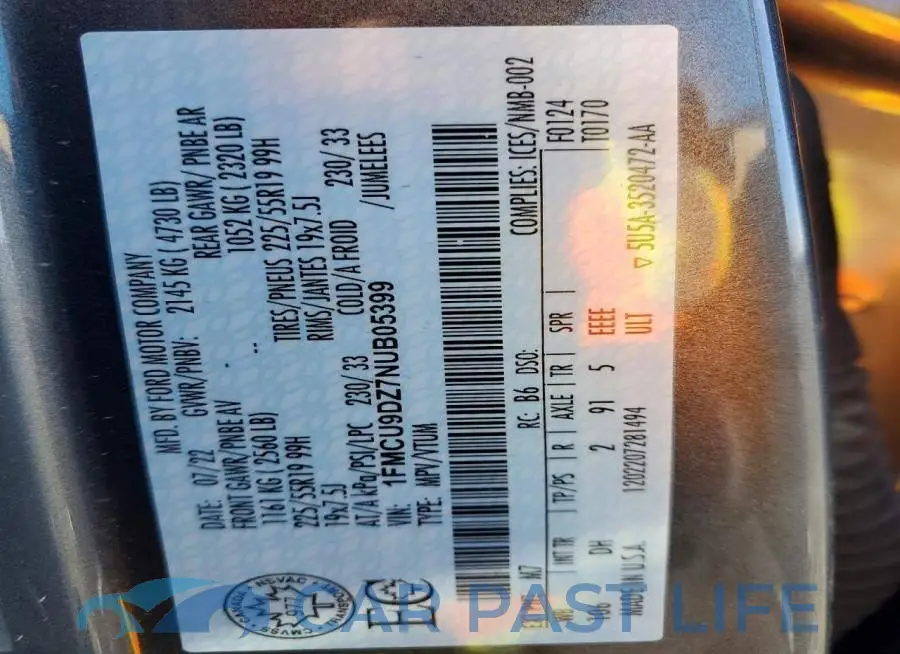 1FMCU9DZ7NUB05399# 13