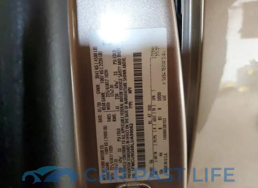 1FMCU9G68LUA99062# 13