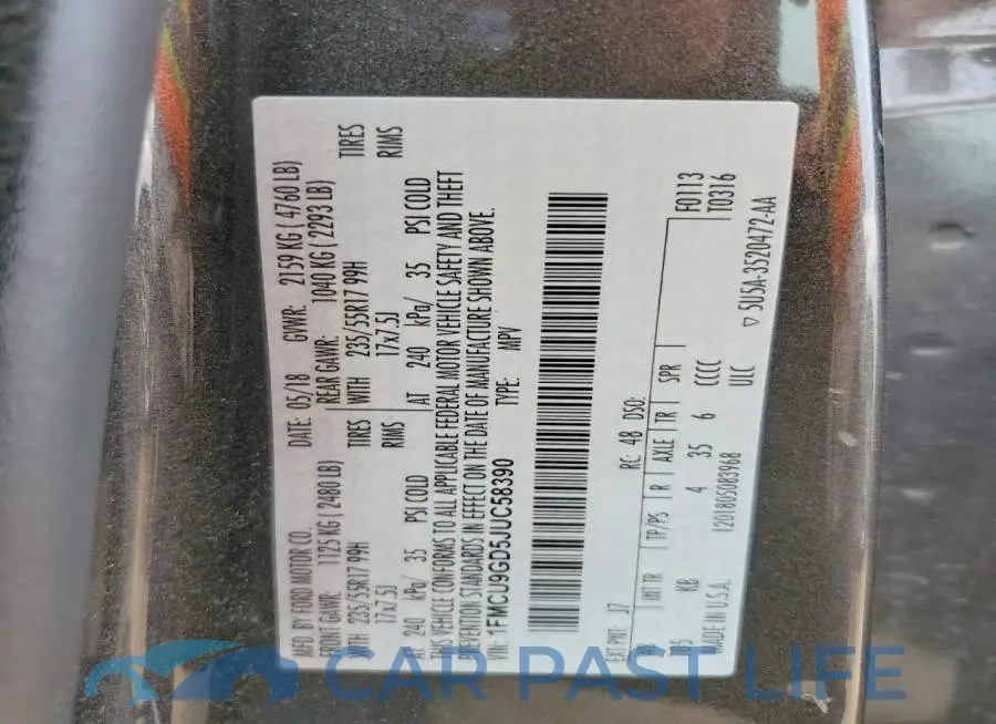 1FMCU9GD5JUC58390# 13