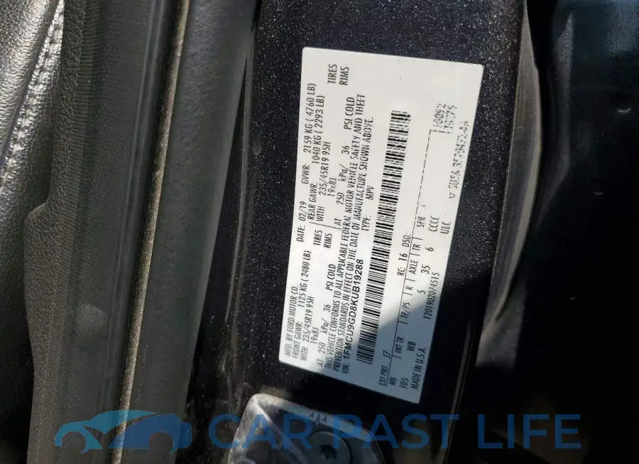1FMCU9GD8KUB19288# 12