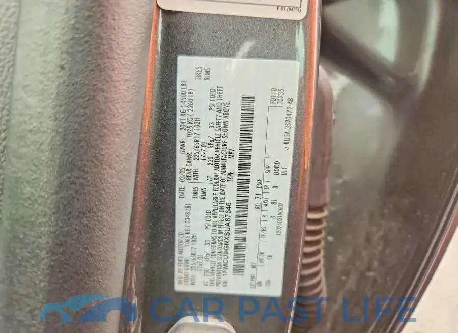 1FMCU9GNXSUA87646# 14