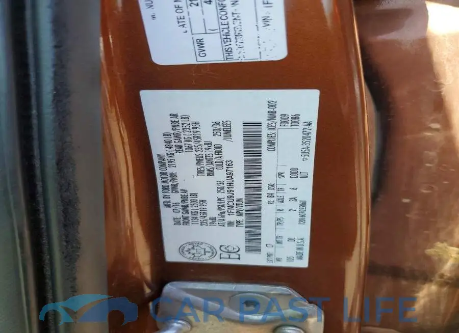1FMCU9J91HUA97163# 13