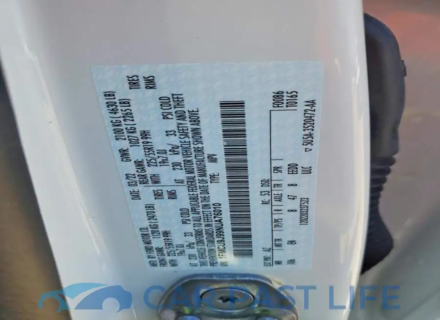 1FMCU9J99NUA76010# 13