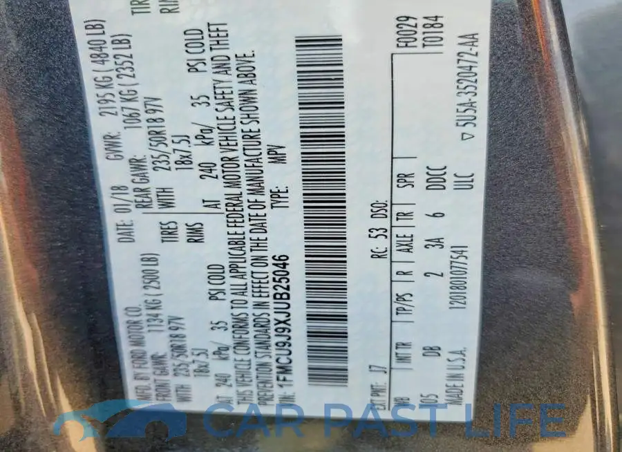 1FMCU9J9XJUB25046# 13
