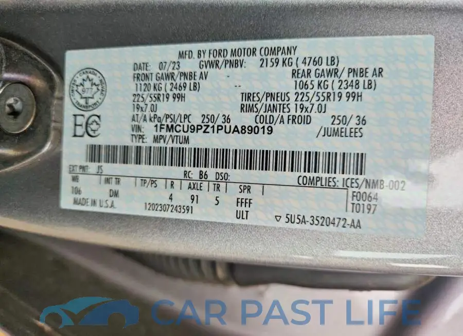 1FMCU9PZ1PUA89019# 14