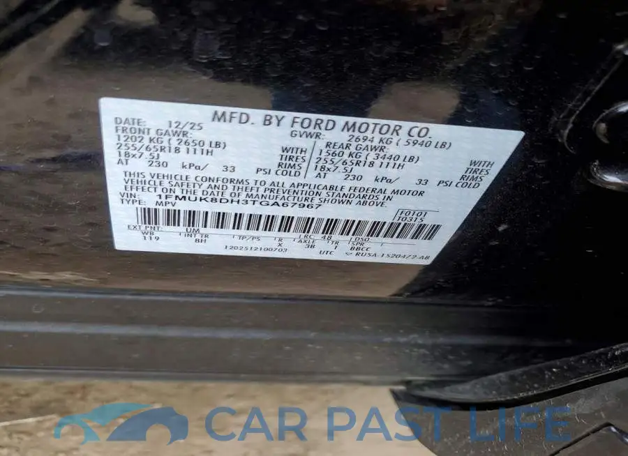 1FMUK8DH3TGA67967# 13