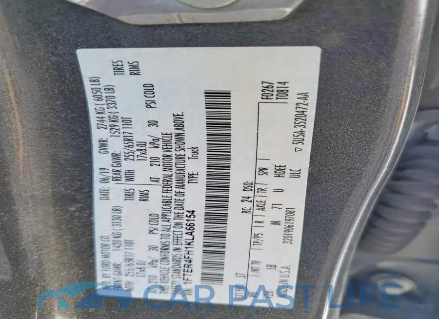 1FTER4FH1KLA66154# 12