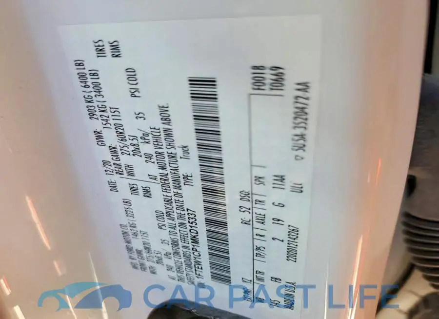 1FTEW1CP1MKD15337# 12