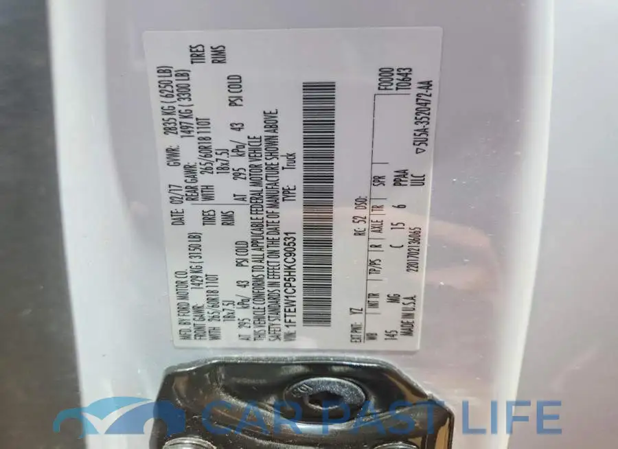 1FTEW1CP5HKC90531# 12