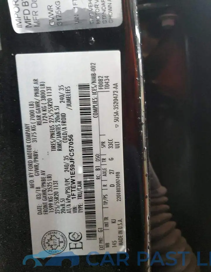 1FTEW1E59JFC57056# 12