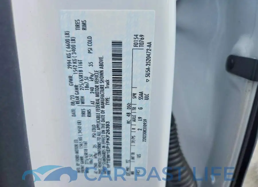 1FTEW1EP1PKF26393# 12