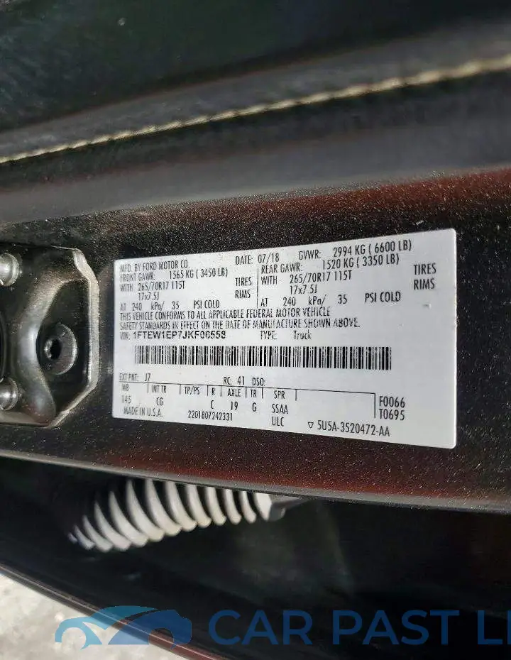 1FTEW1EP7JKF06558# 12